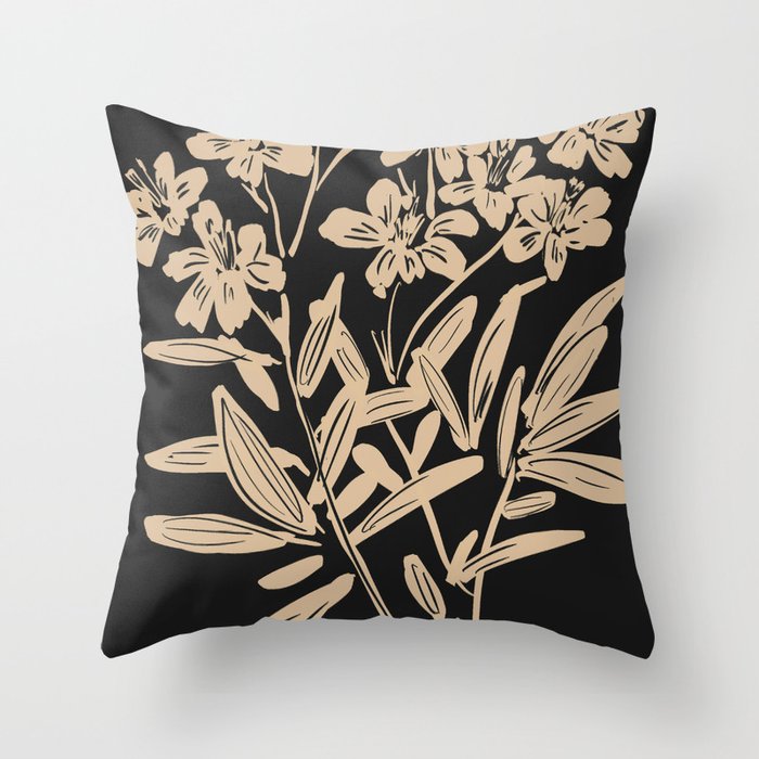 Minimalist Flowers  Throw Pillow Gallery Image 1