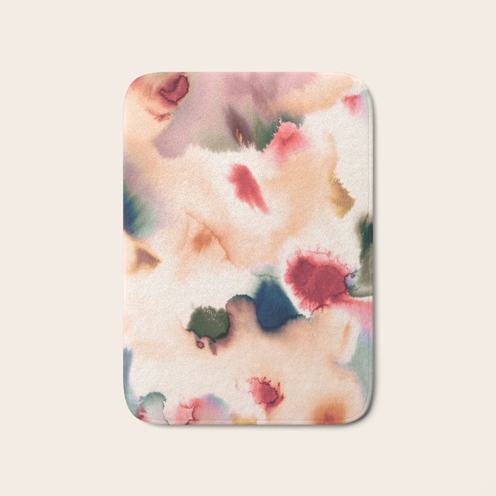 Abstract Watercolor Dreamy Autumn Painting Romantic Botanica Bath Mat Gallery Image 1