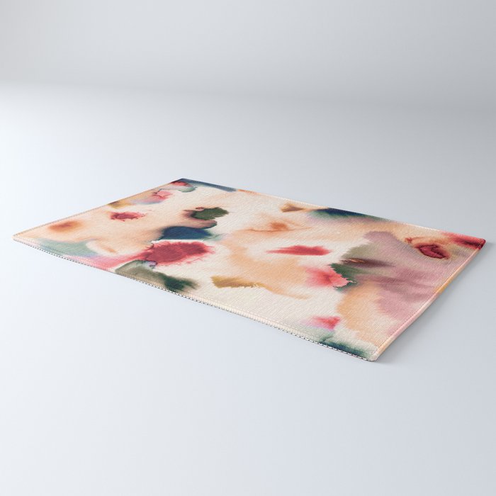 Abstract Watercolor Dreamy Autumn Painting Romantic Botanica Rug Gallery Image 3