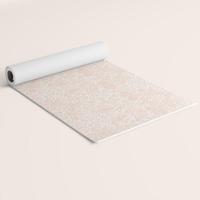 William Morris Brer Rabbit Faded Sea Pink Vintage Pattern Yoga Mat Gallery Image 2