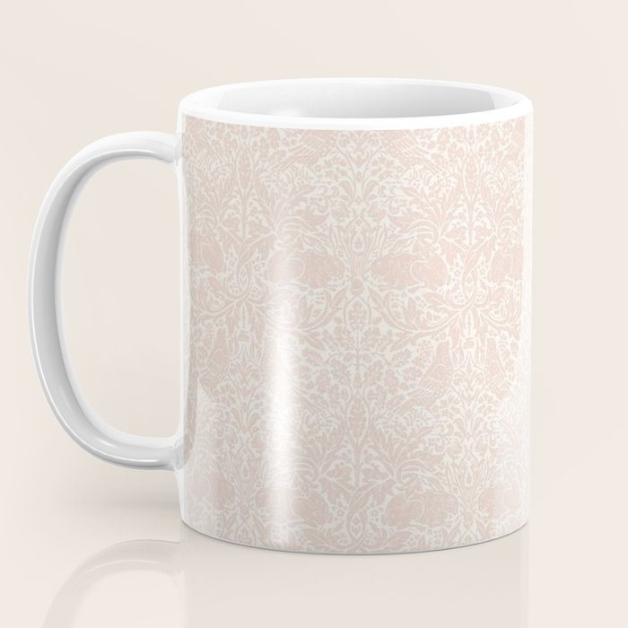 William Morris Brer Rabbit Faded Sea Pink Vintage Pattern Coffee Mug Gallery Image 3
