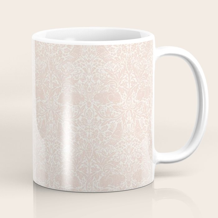 William Morris Brer Rabbit Faded Sea Pink Vintage Pattern Coffee Mug Gallery Image 1