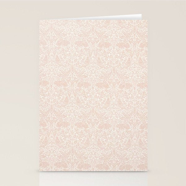William Morris Brer Rabbit Faded Sea Pink Vintage Pattern Stationery Card Gallery Image 2