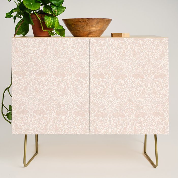 William Morris Brer Rabbit Faded Sea Pink Vintage Pattern Credenza Gallery Image 1
