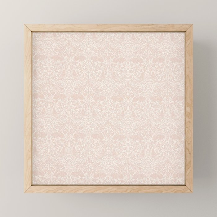 William Morris Brer Rabbit Faded Sea Pink Vintage Pattern Mini Art Print Gallery Image 1
