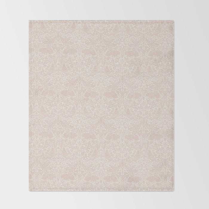 William Morris Brer Rabbit Faded Sea Pink Vintage Pattern Throw Blanket Gallery Image 2