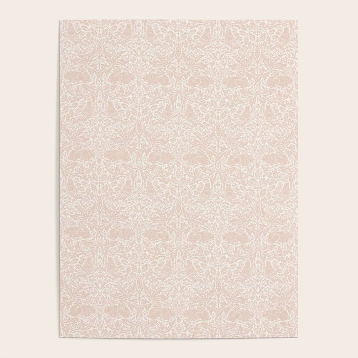 William Morris Brer Rabbit Faded Sea Pink Vintage Pattern Poster Gallery Image 4