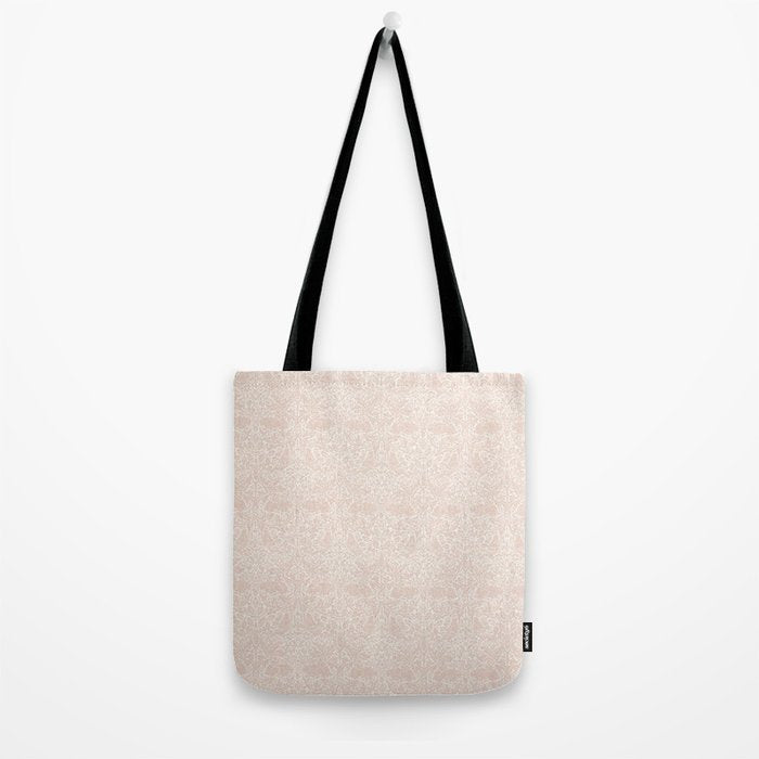 William Morris Brer Rabbit Faded Sea Pink Vintage Pattern Tote Bag Gallery Image 2
