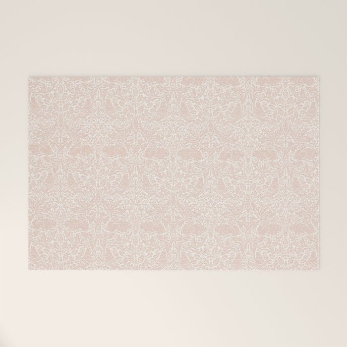 William Morris Brer Rabbit Faded Sea Pink Vintage Pattern Welcome Mat Gallery Image 1