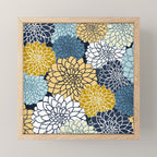 Chrysanthemum Willow, Floral Prints, Blue and Yellow Mini Art Print Gallery Image 1