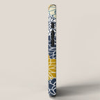 Chrysanthemum Willow, Floral Prints, Blue and Yellow iPhone Case Gallery Image 2