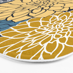 Chrysanthemum Willow, Floral Prints, Blue and Yellow Bath Mat Gallery Image 3