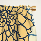 Chrysanthemum Willow, Floral Prints, Blue and Yellow Window Curtain Gallery Image 2