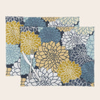 Chrysanthemum Willow, Floral Prints, Blue and Yellow Placemat Gallery Image 1