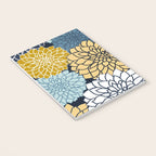 Chrysanthemum Willow, Floral Prints, Blue and Yellow Notebook Gallery Image 3