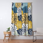 Chrysanthemum Willow, Floral Prints, Blue and Yellow Window Curtain Gallery Image 5