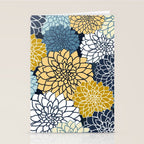 Chrysanthemum Willow, Floral Prints, Blue and Yellow Stationery Card Gallery Image 2