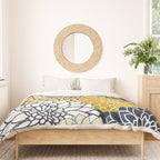 Chrysanthemum Willow, Floral Prints, Blue and Yellow Duvet Cover Gallery Image 3