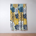 Chrysanthemum Willow, Floral Prints, Blue and Yellow Window Curtain Gallery Image 3