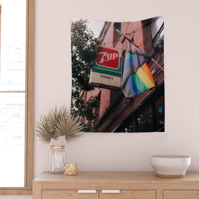 Pride Flag City Photo Wall Tapestry Gallery Image 2