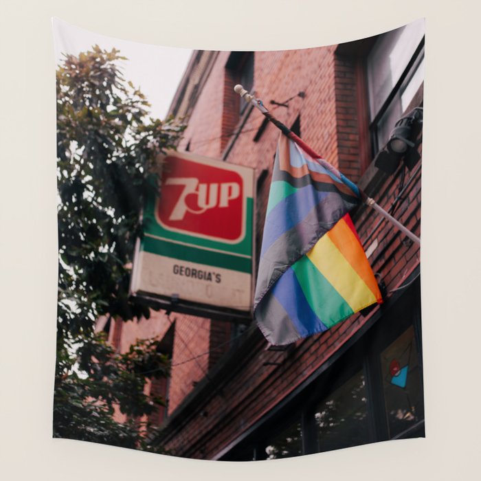 Pride Flag City Photo Wall Tapestry Gallery Image 1
