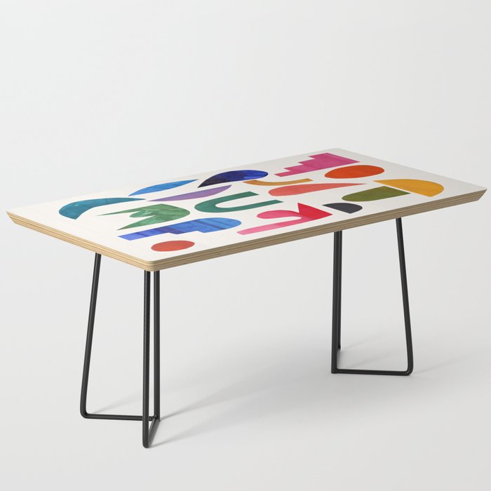 'Night Garden' Abstract Colorful Paper Collage Mid Century Fun Minimal Shapes by Ejaaz Haniff Coffee Table Gallery Image 1