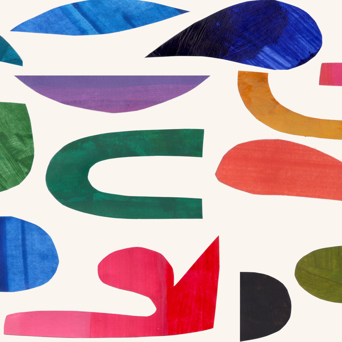 'Night Garden' Abstract Colorful Paper Collage Mid Century Fun Minimal Shapes by Ejaaz Haniff Coffee Mug Gallery Image 2