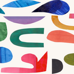 'Night Garden' Abstract Colorful Paper Collage Mid Century Fun Minimal Shapes by Ejaaz Haniff Coffee Mug Gallery Image 2