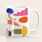 'Night Garden' Abstract Colorful Paper Collage Mid Century Fun Minimal Shapes by Ejaaz Haniff Coffee Mug Gallery Image 1