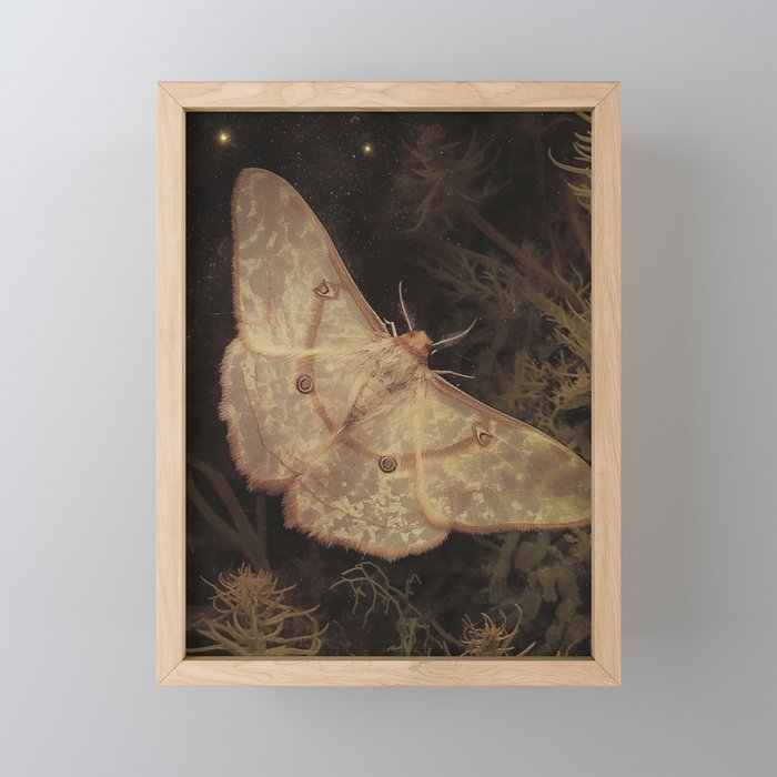 White Moth Insect Goth Dark Mini Art Print Gallery Image 1