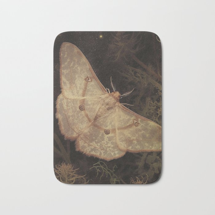 White Moth Insect Goth Dark Bath Mat Gallery Image 1