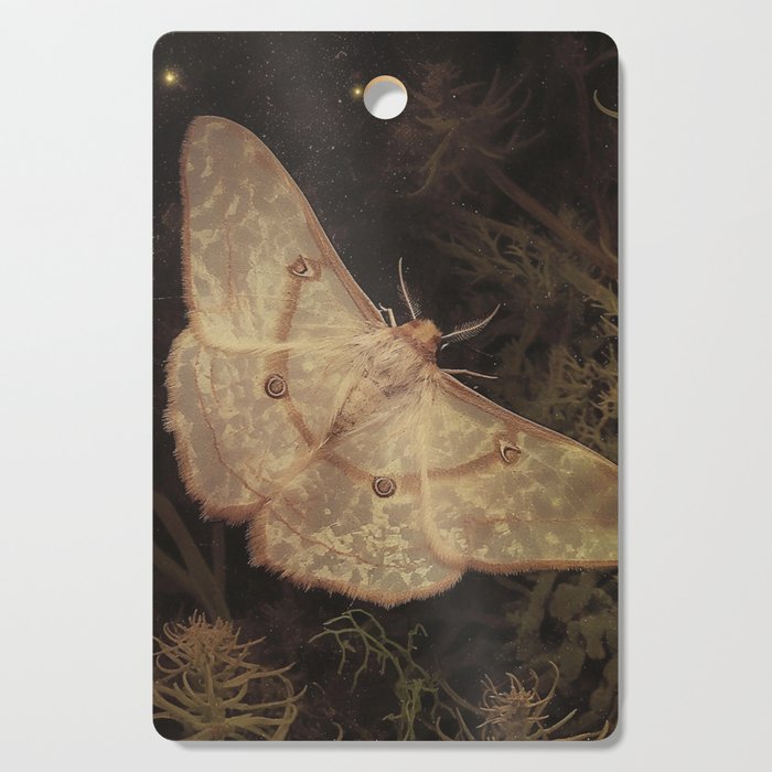 White Moth Insect Goth Dark Cutting Board Gallery Image 1