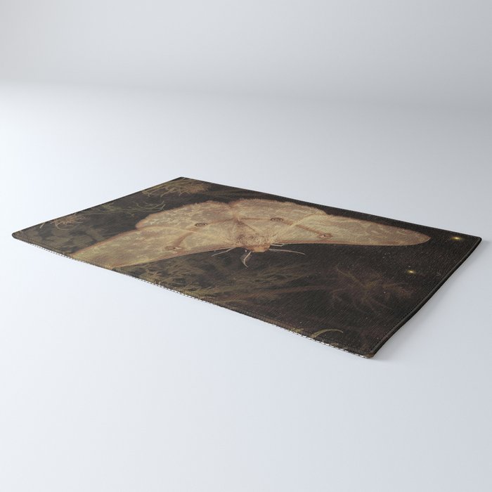 White Moth Insect Goth Dark Rug Gallery Image 3