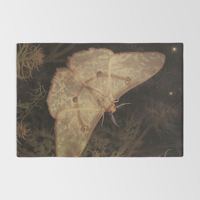 White Moth Insect Goth Dark Rug Gallery Image 2