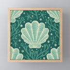 Seashell - sea green Mini Art Print Gallery Image 1