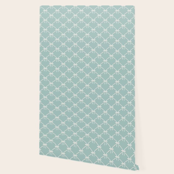 Bows & Ribbons Pattern XXVIII Pastel Mint Green Wallpaper Gallery Image 2