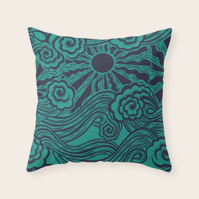 Happy Waves Throw Pillow Gallery Image 6