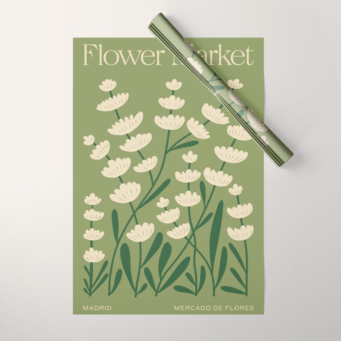 Madrid: Flower Market Summer Color Series 02 Wrapping Paper Gallery Image 1