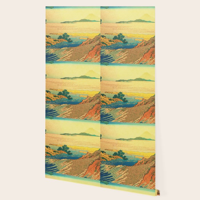 Waters of Goh - Ocean Nature Landscape in Yellow and Blue Wallpaper Gallery Image 2