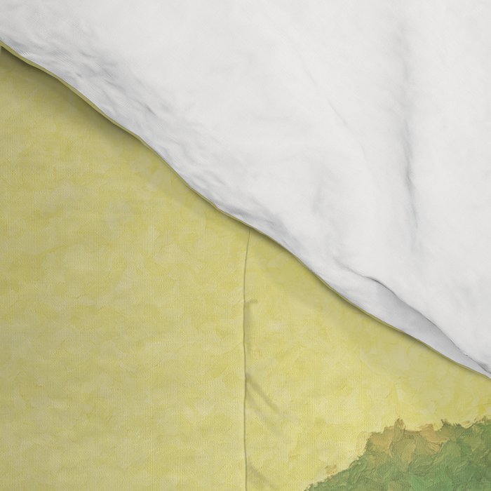 Waters of Goh - Ocean Nature Landscape in Yellow and Blue Comforter Gallery Image 4