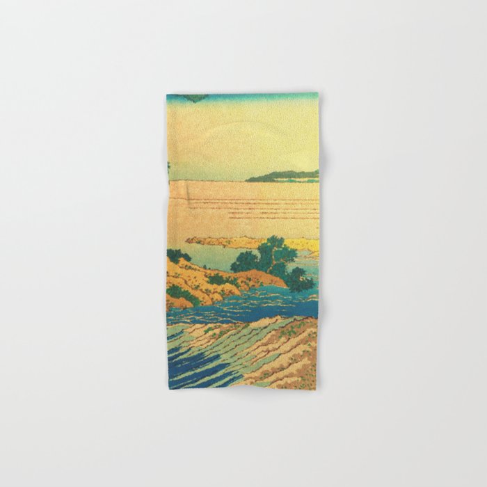 Waters of Goh - Ocean Nature Landscape in Yellow and Blue Bath Towel Gallery Image 1