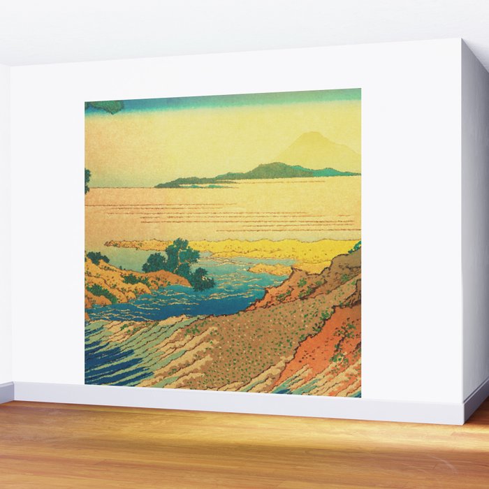 Waters of Goh - Ocean Nature Landscape in Yellow and Blue Wall Mural Gallery Image 2