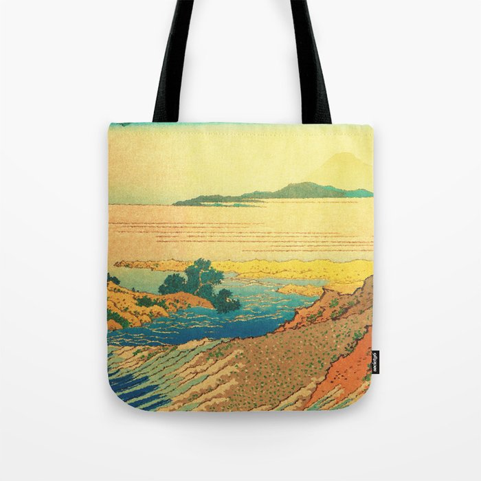Waters of Goh - Ocean Nature Landscape in Yellow and Blue Tote Bag Gallery Image 1
