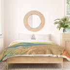 Waters of Goh - Ocean Nature Landscape in Yellow and Blue Duvet Cover Gallery Image 3