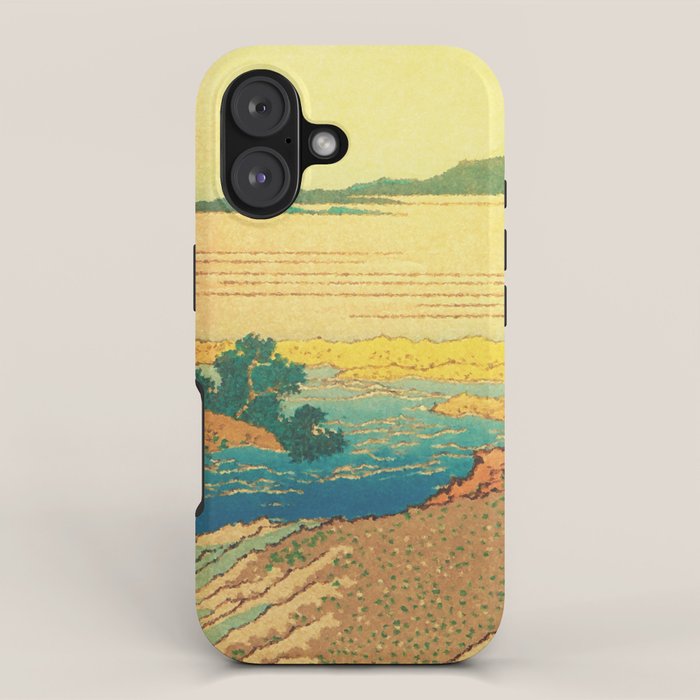 Waters of Goh - Ocean Nature Landscape in Yellow and Blue iPhone Case Gallery Image 1