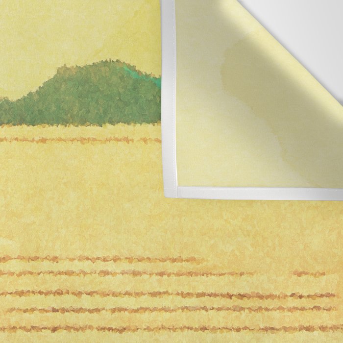 Waters of Goh - Ocean Nature Landscape in Yellow and Blue Wall Tapestry Gallery Image 3