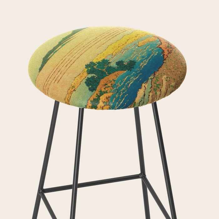Waters of Goh - Ocean Nature Landscape in Yellow and Blue Stool Gallery Image 2