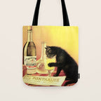 Absinthe Bourgeois Black Cat Vintage Tote Bag Gallery Image 1