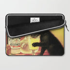 Absinthe Bourgeois Black Cat Vintage Laptop Sleeve Gallery Image 2