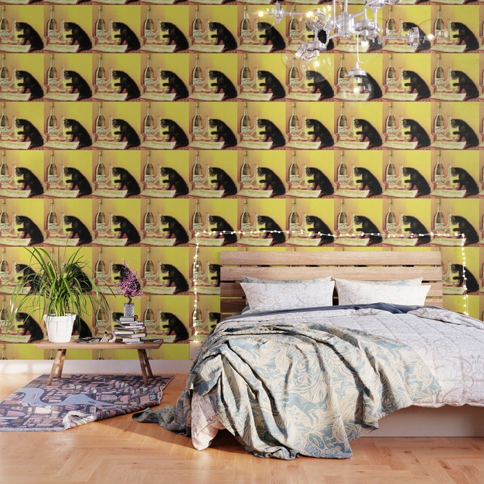 Absinthe Bourgeois Black Cat Vintage Wallpaper Gallery Image 3